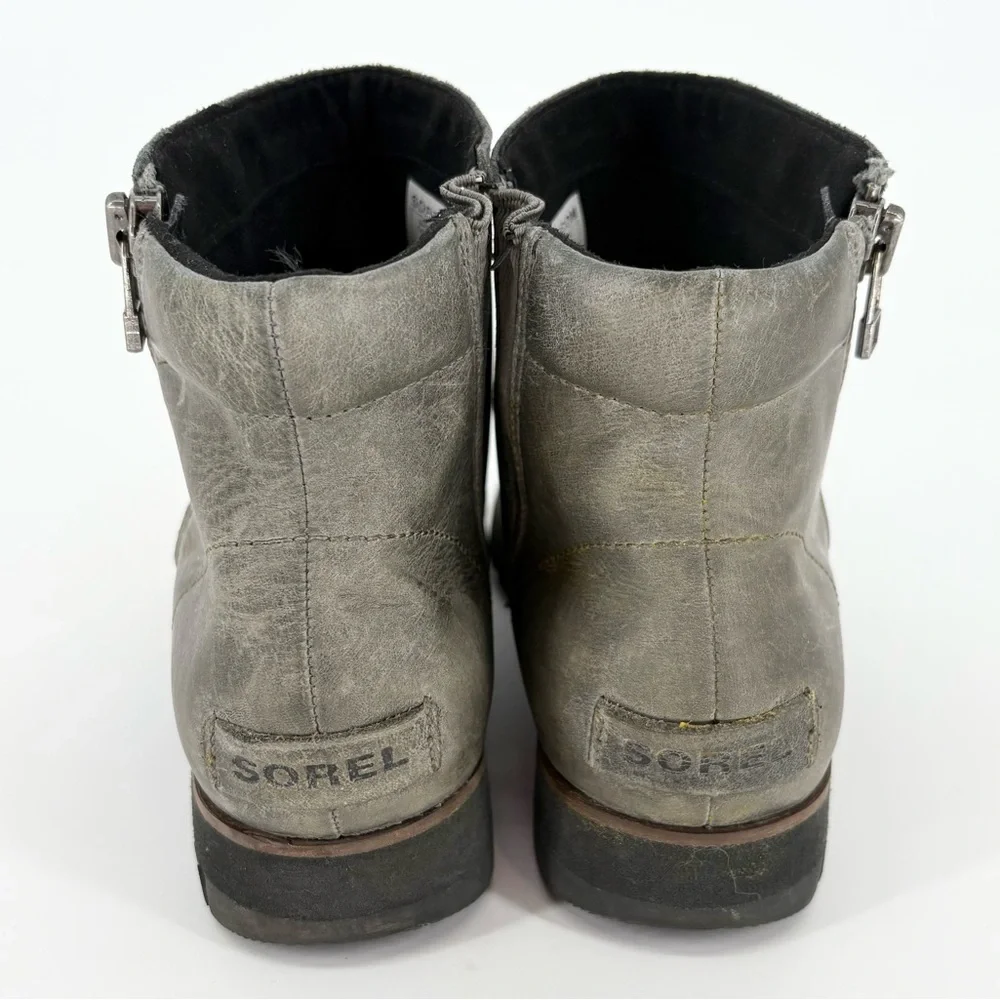 Sorel Harlow Zip Ankle Boot Quarry Leather